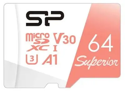 Obrázok produktu pre Silicon Power Superior, 64 GB, MicroSDXC, Trieda 10, UHS-I, 100 MB/s, 80 MB/s