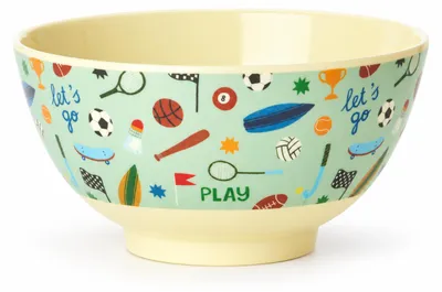 Produktbild von Melamin Schüssel Kinder 15cm Grün Soft Green Bowl 500ml Sportprint