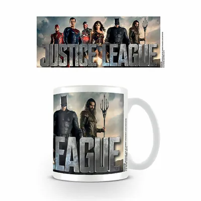 Productafbeelding van Poster van de film Justice League, met een beker erbij