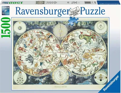 Produktbild von Weltkarte mit fantastischen Tierwesen Ravensburger 16003