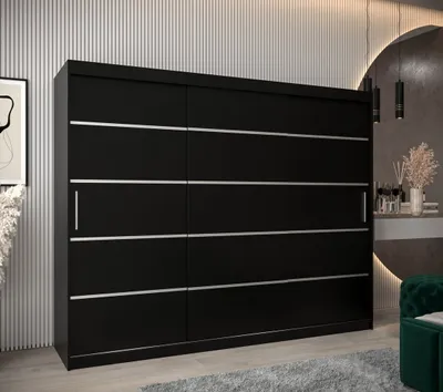 Obrázek produktu pro Šatní skříň ENNI - šířka 250 cm, černá
