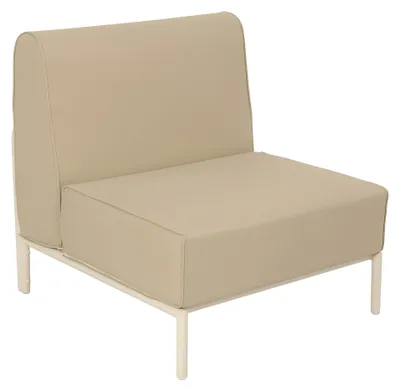 Produktbild von Sessel für modulares Gartensofa aus beigem Stoff - Oviala Patio