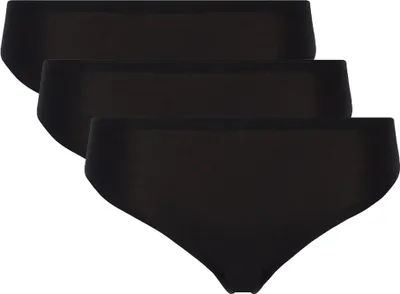 Produktbild von Chantelle Damen Tanga 3er Pack - String, SoftStretch, nahtlos, unsichtbar, Einheitsgröße Schwarz 36-44