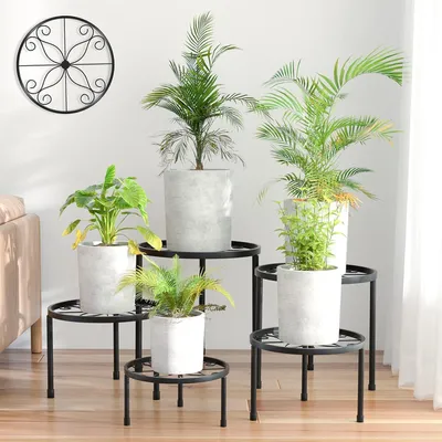 Produktbild von Blumenständer aus Metall - Set von 5 für Innen- und Außenbereich