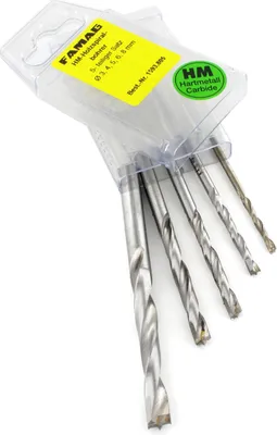 Immagine prodotto di Famag Holzspiralbohrer Set HM 5-tlg Bohrer üèà 3-4-5-6-8mm Holzbohrer Box 1593805