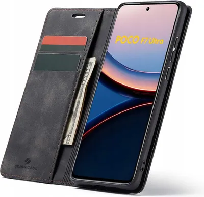 Image de SPACECASE Etui portefeuille pour Poco F7 Ultra Noir