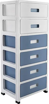 Image de Organisateur de tiroirs, 6 niveaux, solution de rangement polyvalente, bleu, bleu