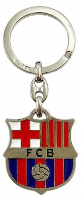 Produktbild von FC Barcelona Schlüsselanhänger Vereinswappen Silber Offizielles Lizenzprodukt B6005