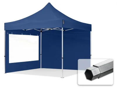 Obrázek produktu pro Nůžkový stan 3x3 m, hliník, vč. 2 bočnic tmavě modrá
