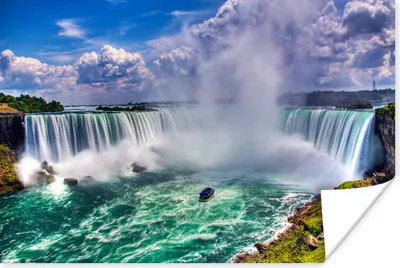 Produktbild von MuchoWow® Poster Farbenfrohes Panorama der Niagarafälle 60x40 cm - Schlafzimmerdekoration
