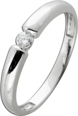 Produktbild von Solitär Ring Weißgold 585 14 Karat Diamant  0.08ct  W SI  20