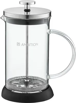Obrázok produktu pre Kávovar French Press 600 ml, sklo, nerezová oceľ, jemné sitko, sklenená rukoväť, jednoduchý dizajn