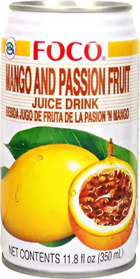 Immagine prodotto di Foco | Succo di mango e frutto della passione - 350 ml - Bevanda rinfrescante - Nettare di frutta - Senza allergeni