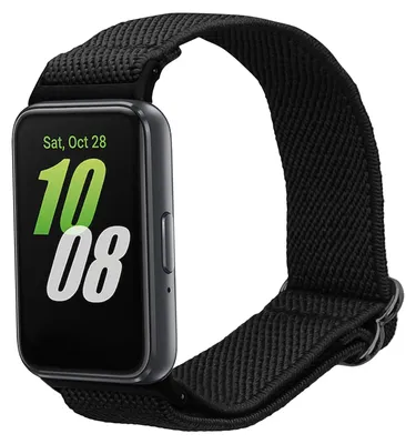 Produktbild von kwmobile Armband kompatibel mit Samsung Galaxy Fit 3 - Nylon Fitnesstracker Sportarmband Band in Schwarz - Innenmaße von 14 - 22 cm