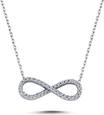 Produktbild von Diamant Halskette Infinity Anhänger 14 Karat Weißgold