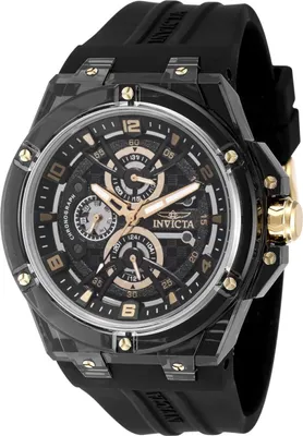 Produktbild von Invicta Racing 48807 Herrenuhr - Quarzwerk - Kunststoff mit schwarzem Zifferblatt - 46 mm