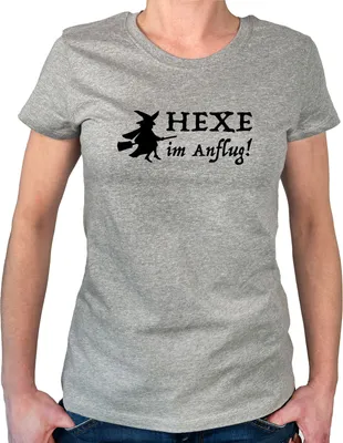 Produktbild von Huuraa Damen T-Shirt Hexe im Anflug XL Sport Grey Bio Baumwolle Fairtrade Damenshirt Geschenkidee