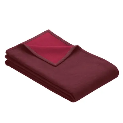 Produktbild von Ibena Bio Baumwolldecke Stockholm 140x200cm - Kuscheldecke rotbraun/rot zweifarbig, Wolldecke, Sofadecke kuschelweich