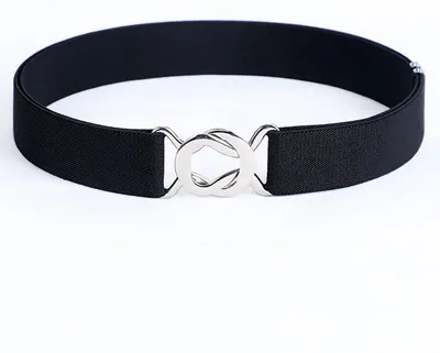 Produktbild von Schmal geschnittener, dehnbarer Damen-Taillengürtel, unsichtbarer, dünner Gürtel mit flacher Schnalle, schlichter elastischer Gürtel für Jeans, Hosen und Kleider