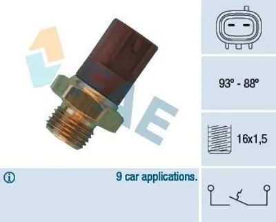 Obrázok produktu pre Teplotný spínač ventilátora chladenia FAE 36510