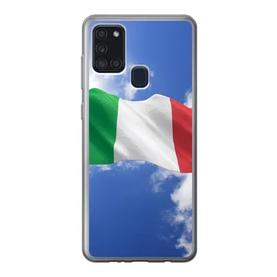 Produktbild von MuchoWow® Handyhülle Schutzhülle Hülle für Samsung Galaxy A21s Die Flagge Italiens weht am Himmel Silikon Softcase Handy Hülle - Hartschale