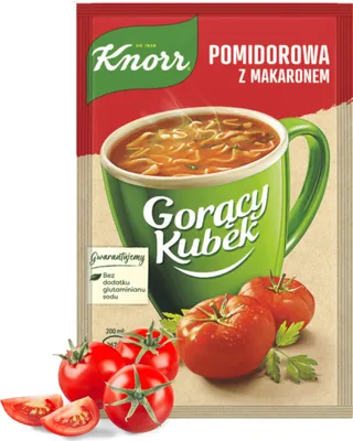 Zdjęcie produktu dla Knorr Gorący Kubek Pomidorowa z makaronem 19g