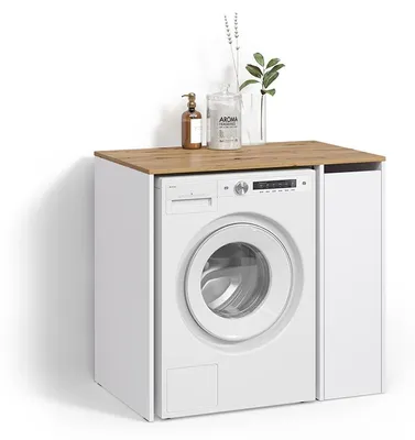 Produktbild von Waschmaschinenschrank Livinity Paolina Weiß/Artisan 93.6 x 88.2 cm mit Fächern und Tür, Model 58815