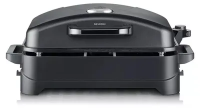 Produktbild von Severin Tischgrill, Elektrogrill 2300W, 10 Min Aufheizzeit, Keramikbeschichtung, bis 230°C, Deckel mit Thermometer, 45x30 cm, PG 8597