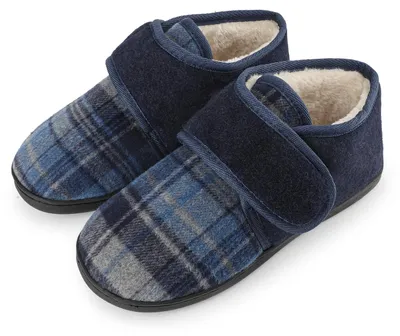 Produktbild von riemot Hausschuhe Herren Pantoffeln Memory Foam Verstellbar Klettverschluss