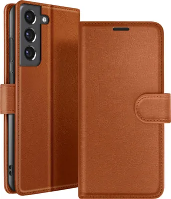 Image de Zanaé, Portefeuille Etui Galaxy S21 FE 5G Avec fermeture magnétique Poche pour carte, Marron