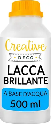 Immagine prodotto di Creative Deco Lacca Finale Lucida, Acrilica | 500 ml Base d'Acqua | Vernice, Finitura Trasparente per Legno, Compensato | Uso Interno e Esterno
