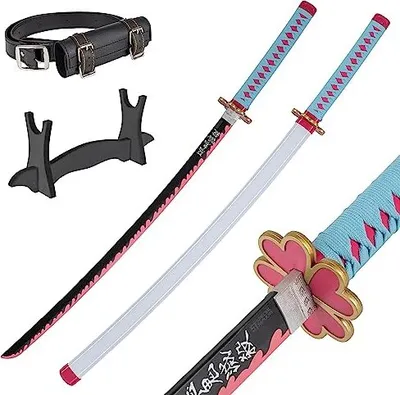 Obrázek produktu pro Bambusové anime katana cosplay meče, katana inspirovaná mečem Demon Slayer 105 cm / 41 palců Hashira Pillars JT10662 (Mitsuri Kanroji)