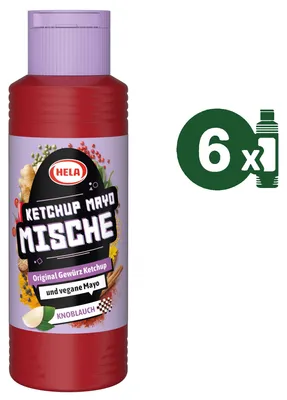 Produktbild von Hela Ketchup-Mayo Mische Knoblauch 6x 300ml Flasche Sauce Dip Glutenfrei