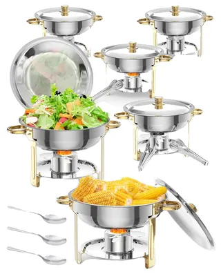 Obrázek produktu pro Chafing Dish, nerezová ocel, bufetová sada s víkem a příslušenstvím, sada 6 ks