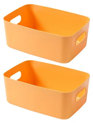 Produktbild von 2er-Set Aufbewahrungsboxen für Schreibtisch, Schreinbehälter mit Griffen, Kosmetik- und Snackboxen, Organizer für Küche, Bad und Toilettenartikel