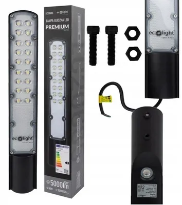 Image de Lampadaire lanterne 50W 5000K avec détecteur de crépuscule Ecolight EC20685