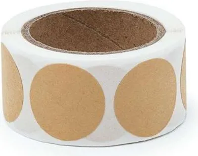 Obrázek produktu pro EKO - BRIGHT - KRAFT kruhové samolepky Fi25mm 250ks