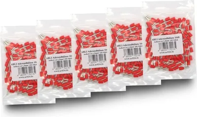 Zdjęcie produktu dla ARLI końcówki kablowe izolowane czerwone 1,5 mm² - 5 x 100 torebek ( 500 szt. )