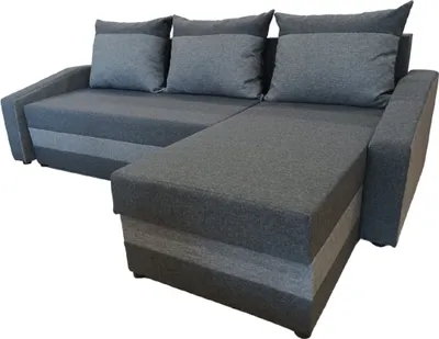 Produktbild von Logan-Ecksofa mit Schlaffunktion und Bettkasten in grau und grau sawana 05 + sawana 21