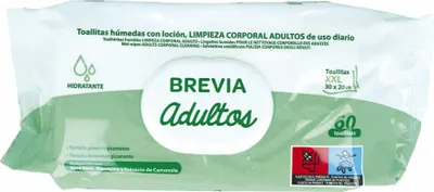 Produktbild von BREVIA toallitas con loción limpieza adultos 30x20 cm 60 u