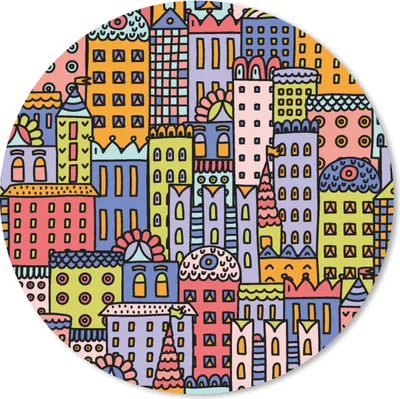 Produktbild von MuchoWow® Mauspad Mousepad Haus - Regenbogen - Muster 50x50 cm - Mousepads - Maus Mat - Pad - Mausunterlage - Vinyl