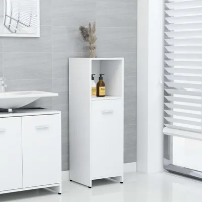 Immagine prodotto di The Living Store Mobile da bagno Bianco 30x30x95 cm Materiale legno