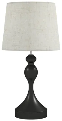 Zdjęcie produktu dla Lampa stołowa LED, czarno-biała, z portami USB-A i USB-C | Kolor: czarny i biały | Wymiary: 28x28x54 cm