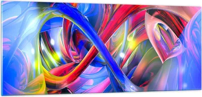 Produktbild von Bilder auf glas - Abstrakt grafik grafiken farben - 100x40cm - Glasbilder - Wandbilder - Kunstdruck - zum Aufhängen bereit - Wanddekoration aus Glas - Glas Bilder - Wandbild auf Glas - GAB100x40-2294