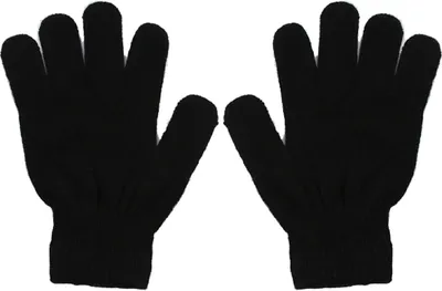 Produktbild von Handschuhe Solide Farbe Multi-Use Acryl Uni Full Finger warme Fäustlinge für den Winter - (schwarz)