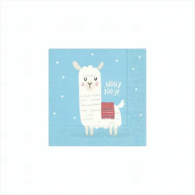Produktbild von "Holly jolly" Servietten Weihnachten 33x33cm 20 Stück