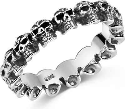 Produktbild von MATERIA by Matthias Wagner Totenkopf Ring Uni antik 925 Sterling Silber Größen 51 54 57 59 62 65 67 SR-2