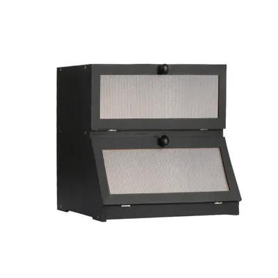Produktbild von 2 Etagen Brotkasten Bambus Brot Aufbewahrungsbox Brotbehälter ,brotbox für Brotaufbewahrung,40CM×25CM×33CM Schwarz