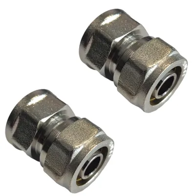 Rohrverbinder 16 mm x 1/2" vernickelt, 2 Stück