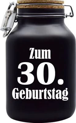Produktbild von Spardose Geld Geschenk Ideen 30. Geburtstag Schwarz Größe XXL 3 Liter